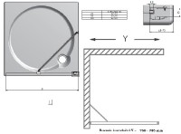 ROLTECHNIK sprchová boční stěna TBS 800 výplň transparent, rám brillant   746-8000000-00-02